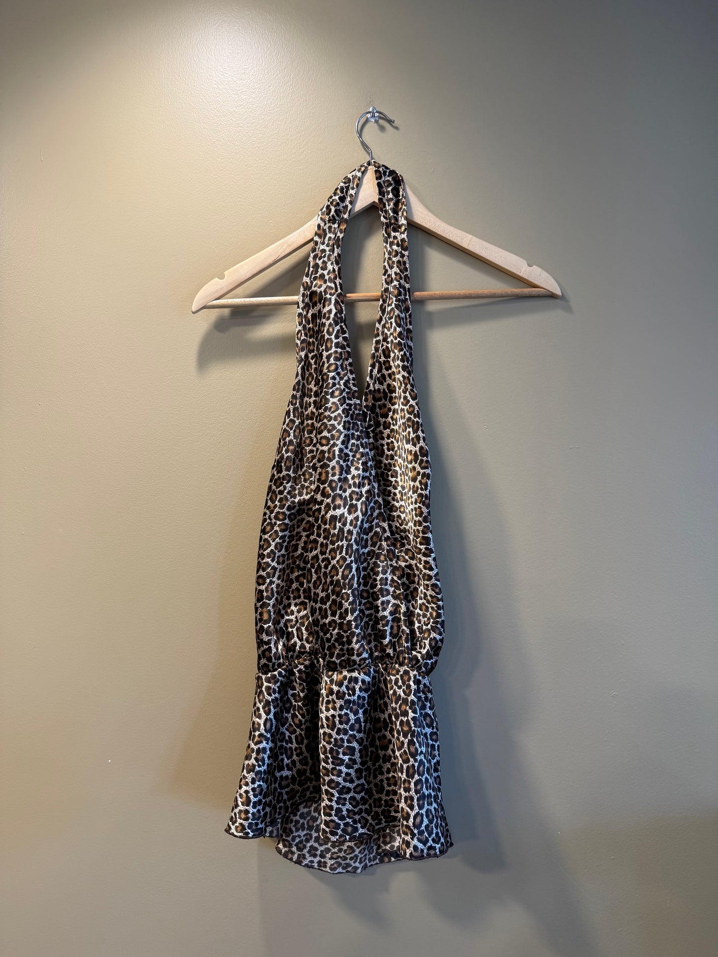 Vintage Y2K Wet Seal Leopard Print Top- M/L