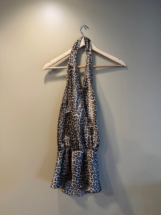 Vintage Y2K Wet Seal Leopard Print Top- M/L