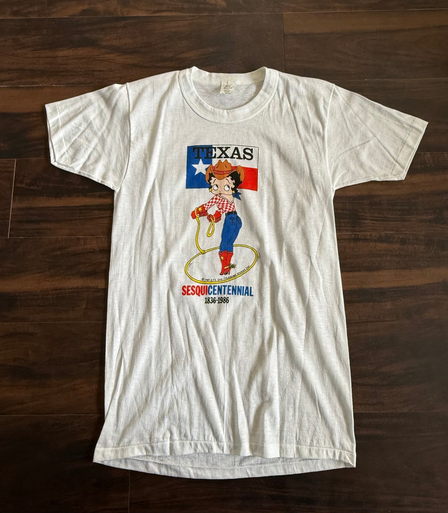 Vintage 1986 Betty Boop Texas Sesquicentennial T-Shirt- S