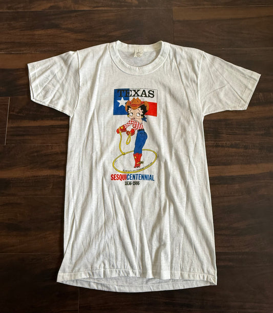 Vintage 1986 Betty Boop Texas Sesquicentennial T-Shirt- S
