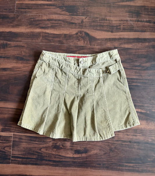 Vintage Mudd Jeans Green Corduroy Pleated Skirt- 29