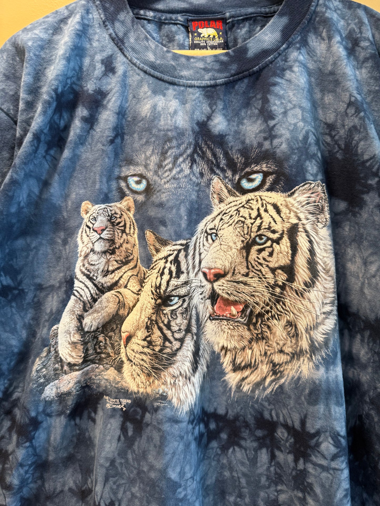 Vintage White Tiger Orlando Zoo Tie Dye T-Shirt- L/XL