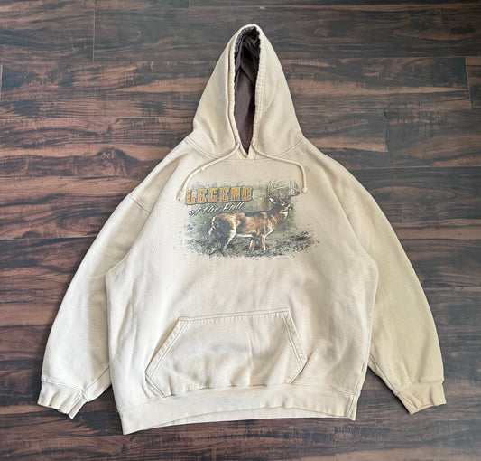 Vintage Deer Legend Of The Fall Nature Tan Hoodie Sweatshirt- XXL