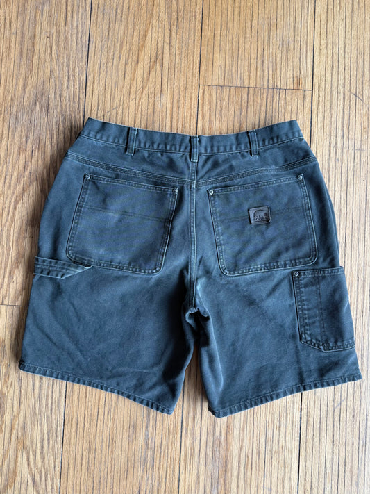 Vintage Sorel Dark Green Heavy Duck Canvas Carpenter Shorts- 32