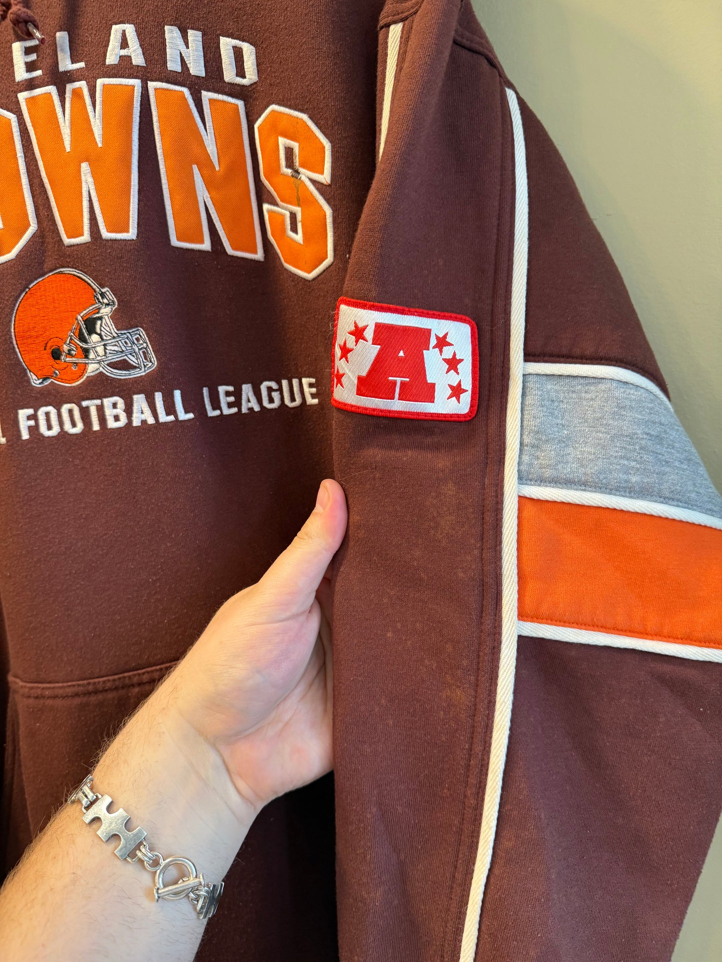 Vintage Lee Sport Cleveland Browns Brown Hoodie Sweatshirt- L