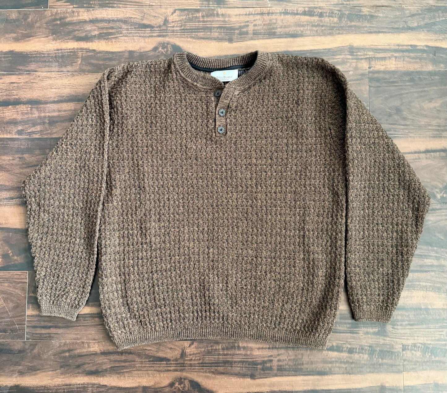Vintage Bill Blass Brown Texture Knit Sweater- XL