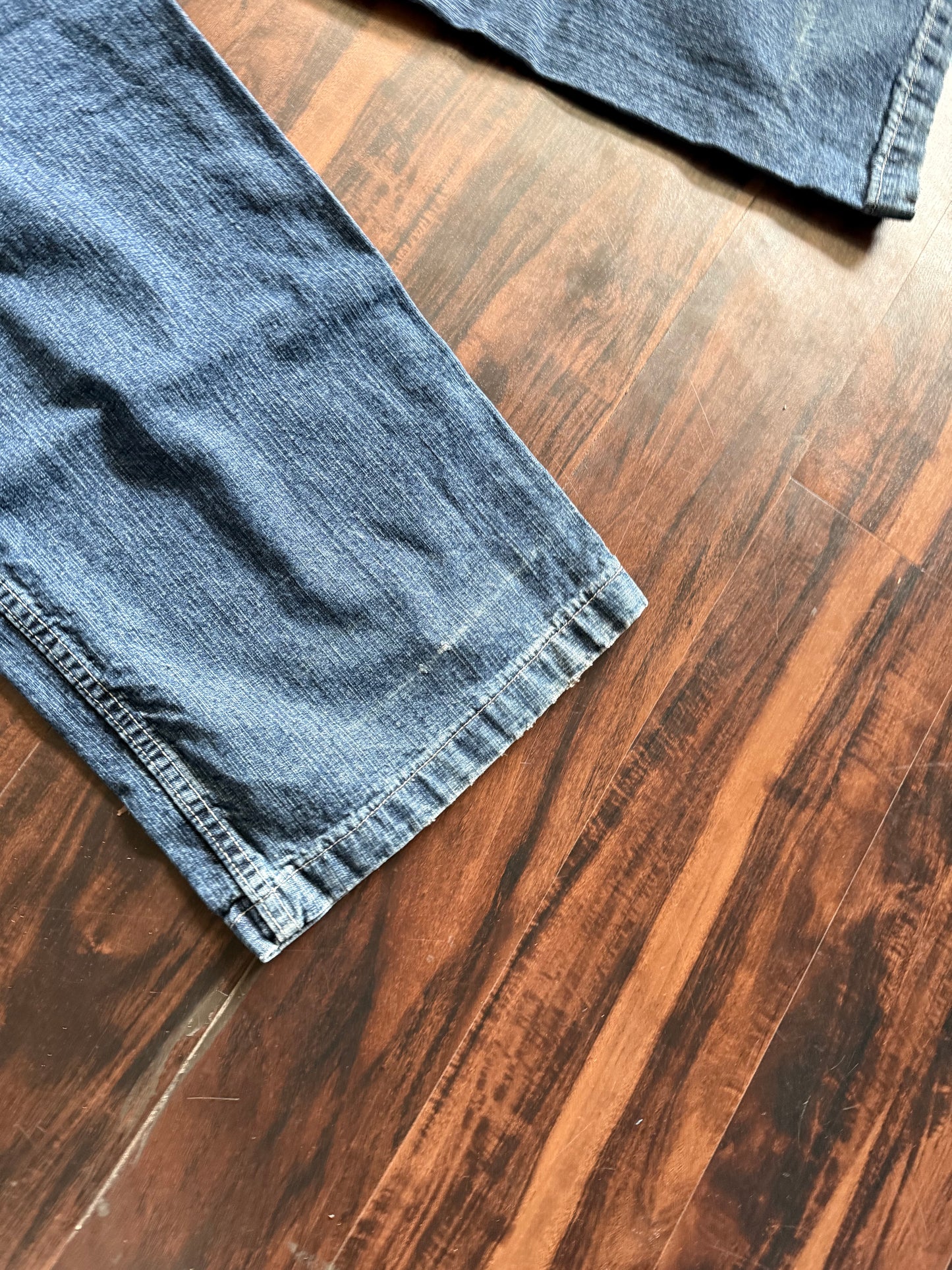Vintage Y2K JNCO Dark Wash Embroidered Tribal Denim Blue Jeans- 32x33