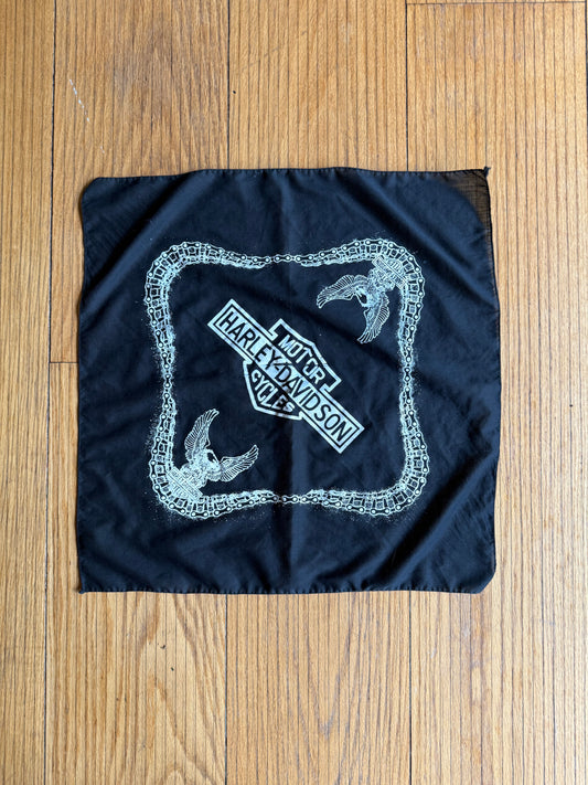 Vintage Harley Davidson Motorcycles Black & White Logo Bandana