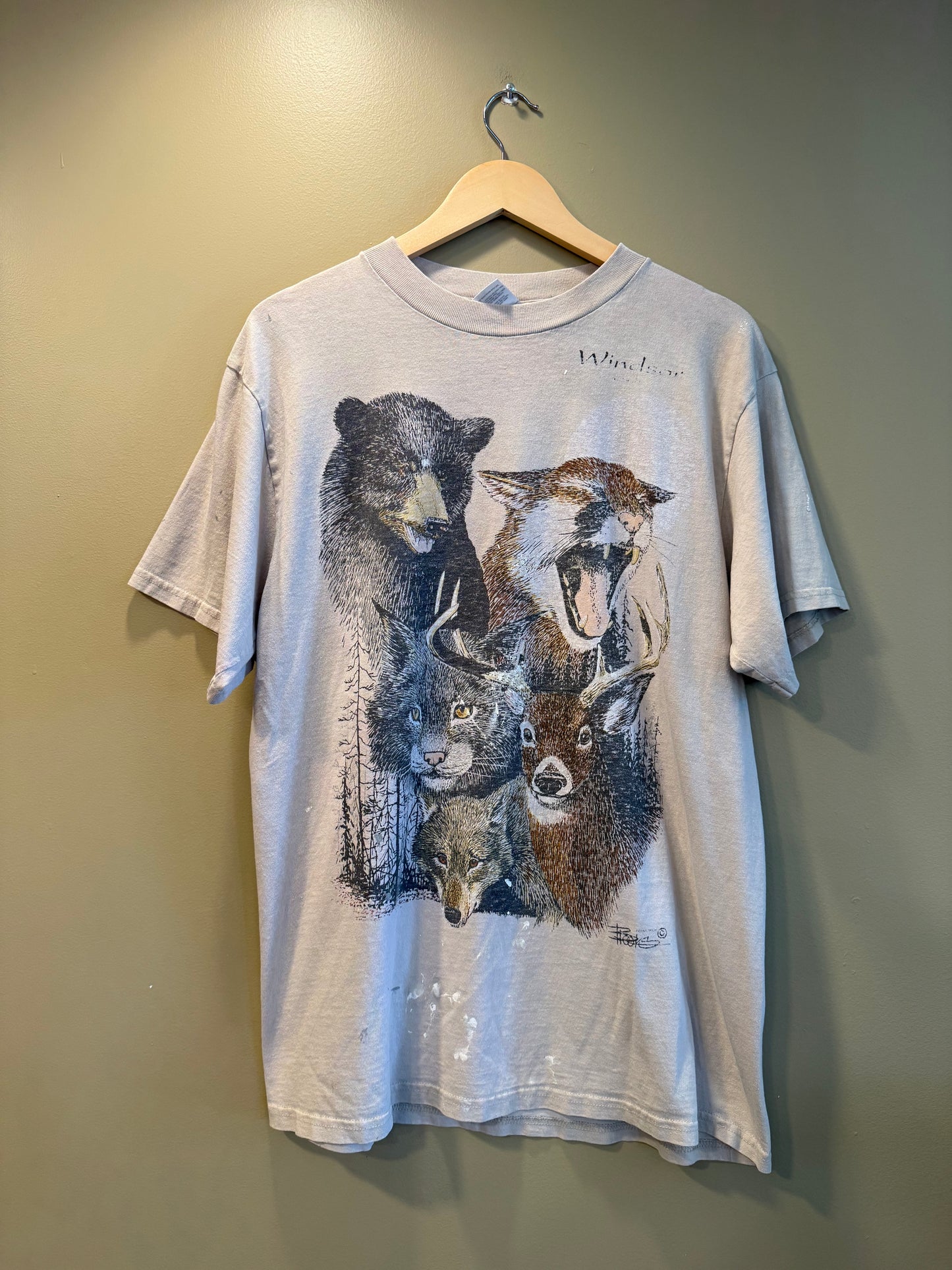 Vintage Windsor Wildlife Nature Distressed T-Shirt- L