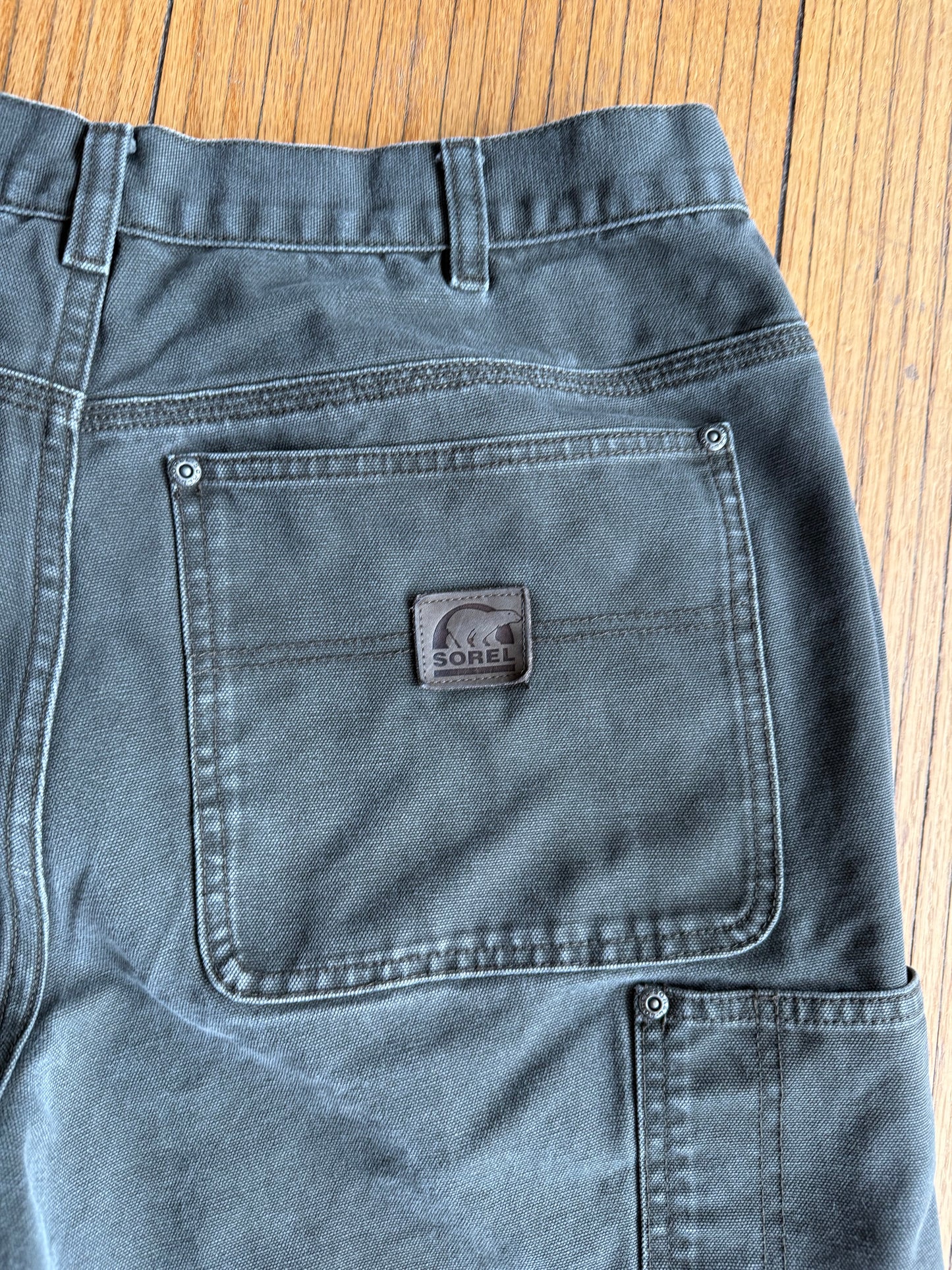 Vintage Sorel Dark Green Heavy Duck Canvas Carpenter Shorts- 32