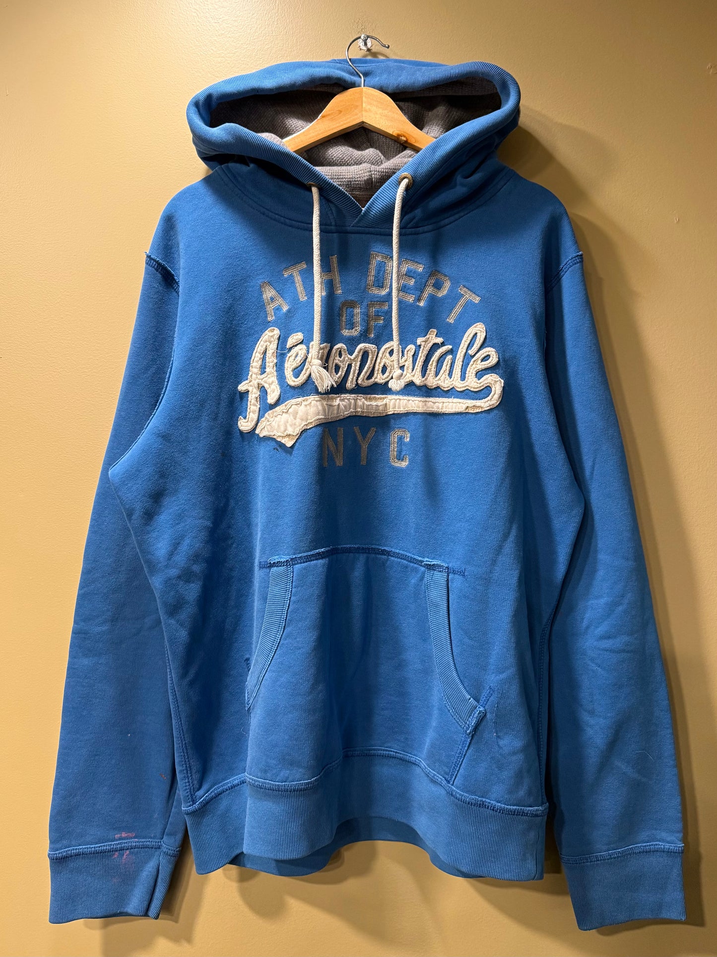 Vintage Aeropostale Blue Embroidered Hoodie Sweatshirt- XL