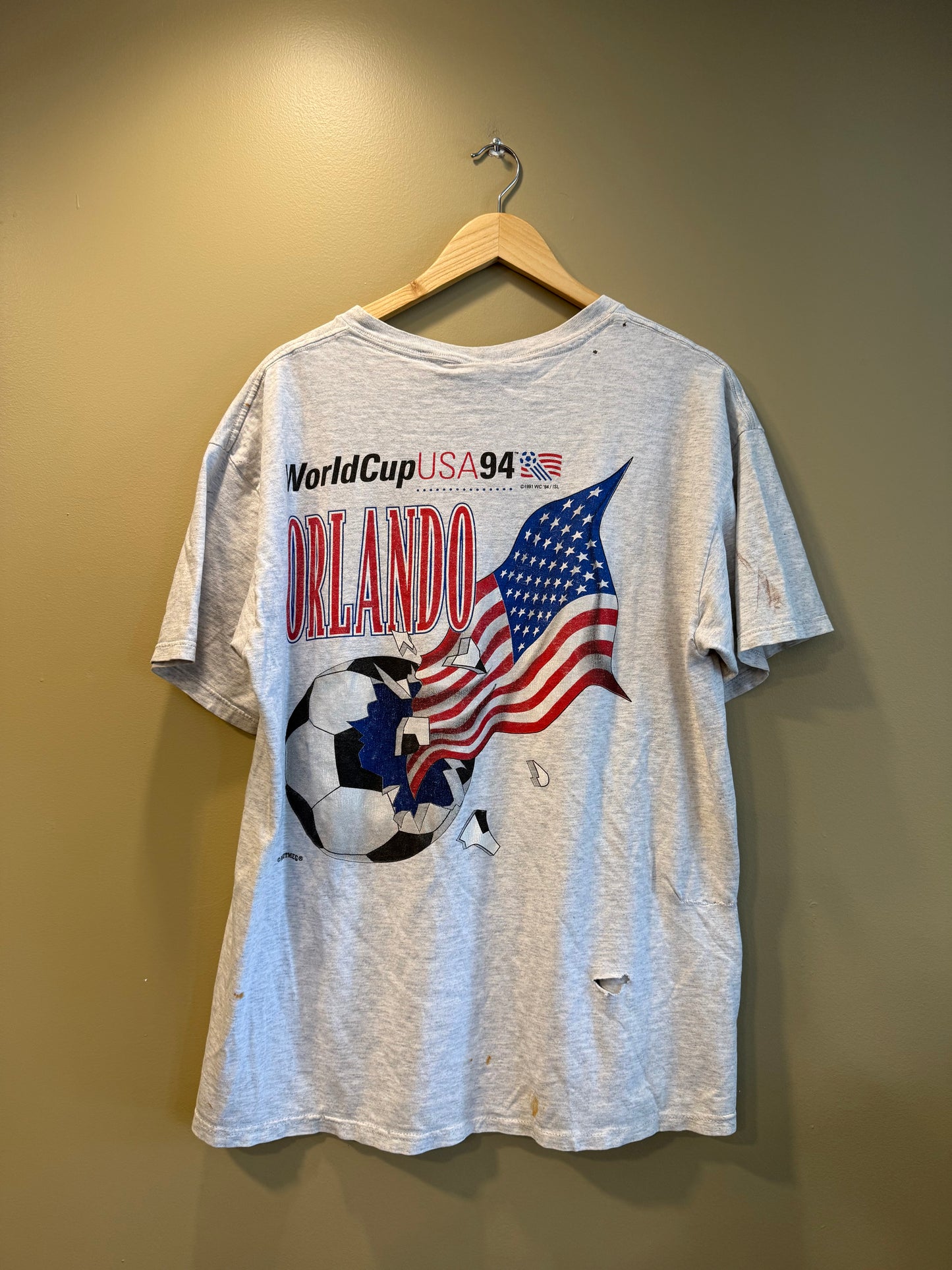 Vintage United States World Cup 94 Heavily Distressed T-Shirt- XL