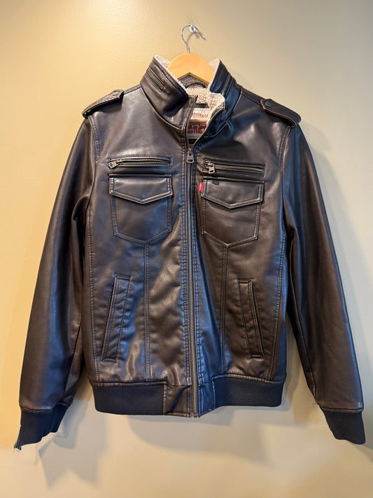 Vintage Levi’s Brown Leather Sherpa Lined Pleather Jacket- M