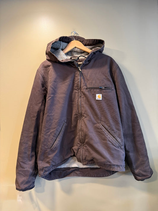 Vintage Carhartt Dark Brown Sherpa Lined Zip-Up Jacket- M