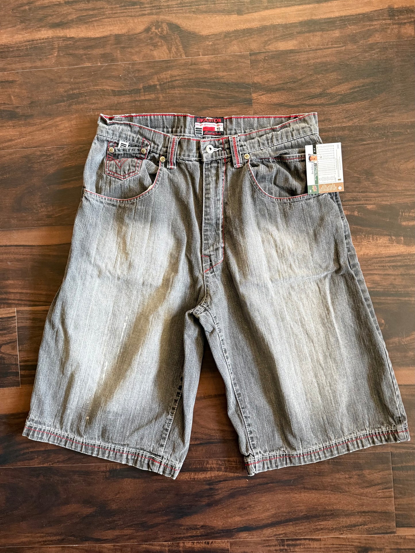 Vintage Y2K Evolution Streetwear Black Denim Jean Shorts- 34