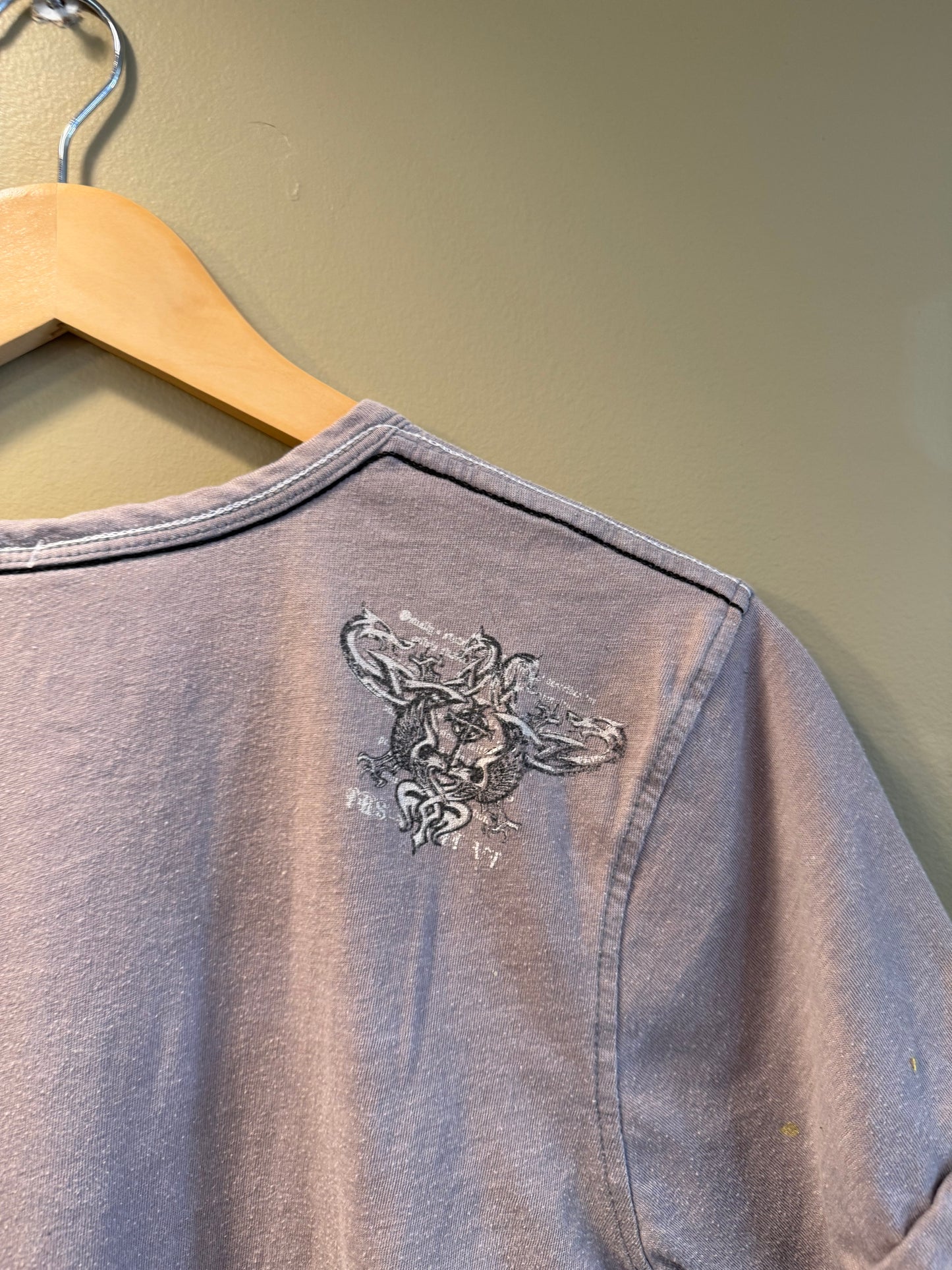 Vintage Y2K Burnside Eagle Print Dark Gray T-Shirt- S/M