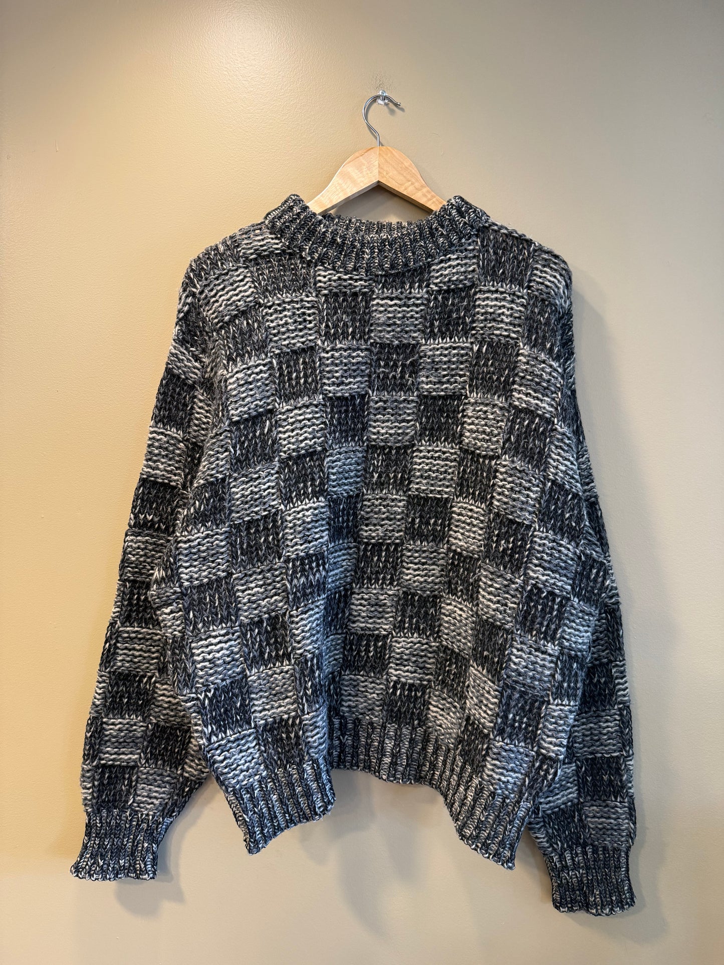 Vintage Pendleton Wool Checkered Knit Sweater- XL