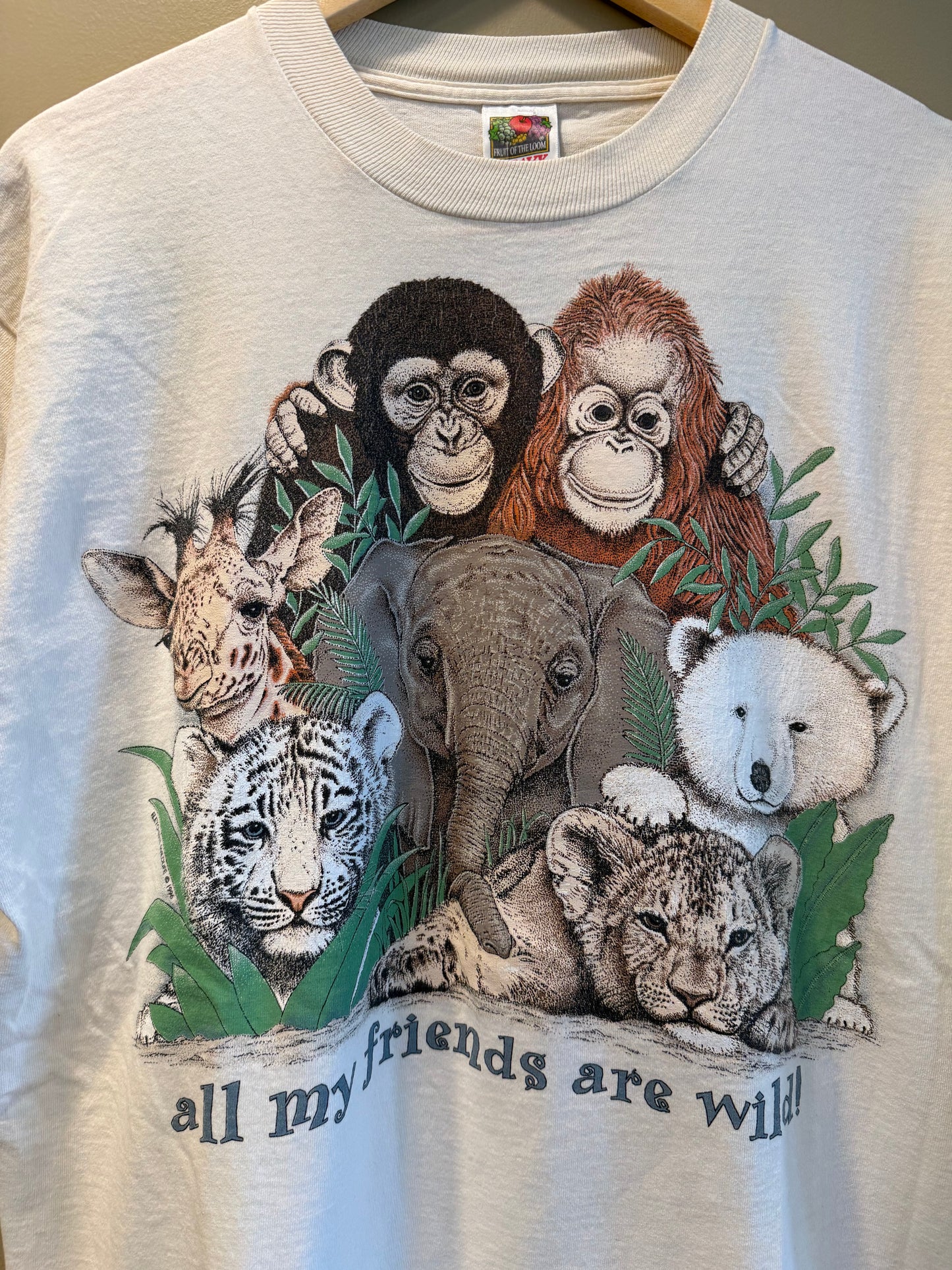 Vintage All My Friends Are Wild Nature T-Shirt- XL