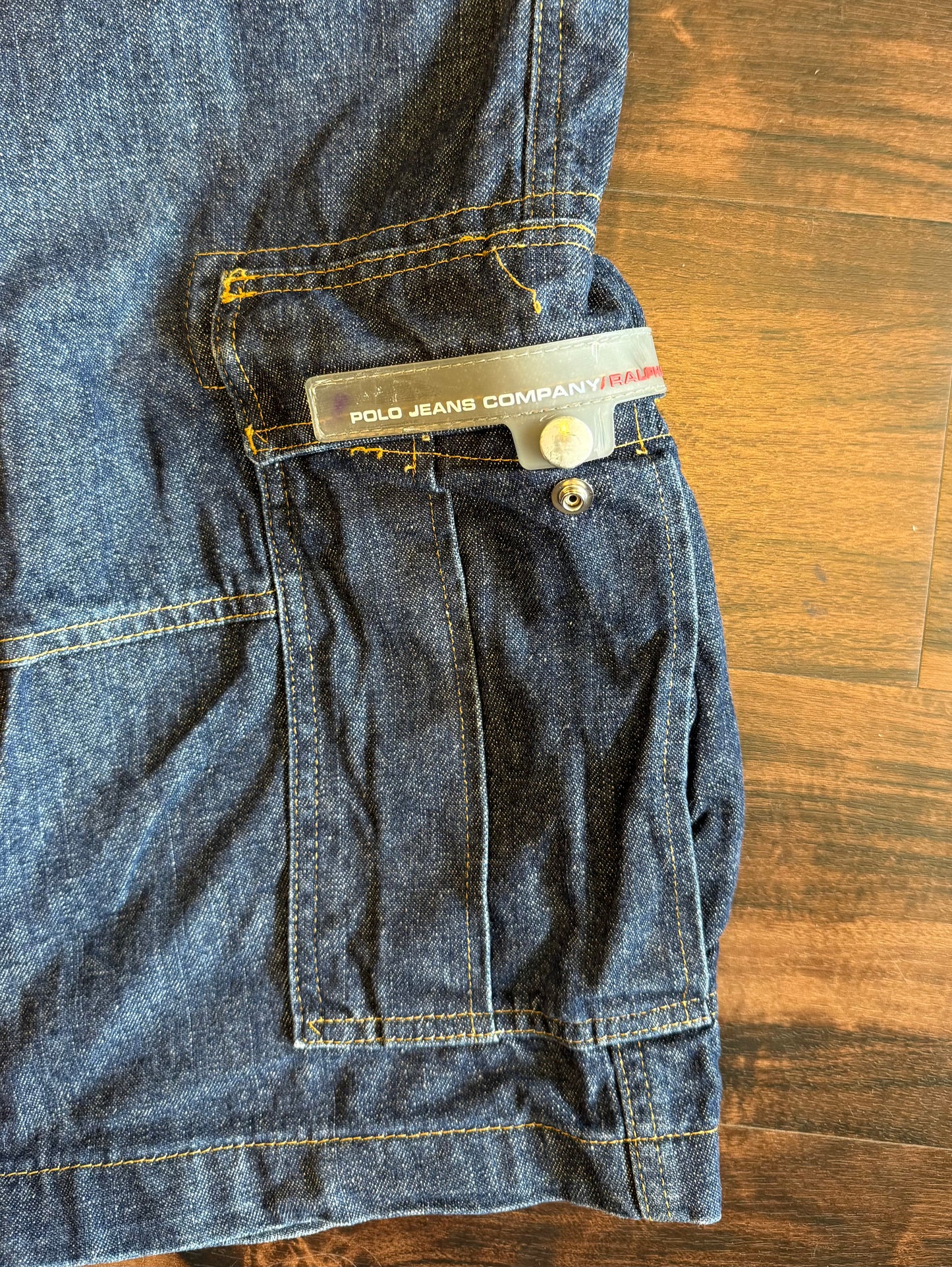 Vintage Polo Jeans Co Ralph Lauren Cell Phone Cargo Denim Jean Shorts- 32