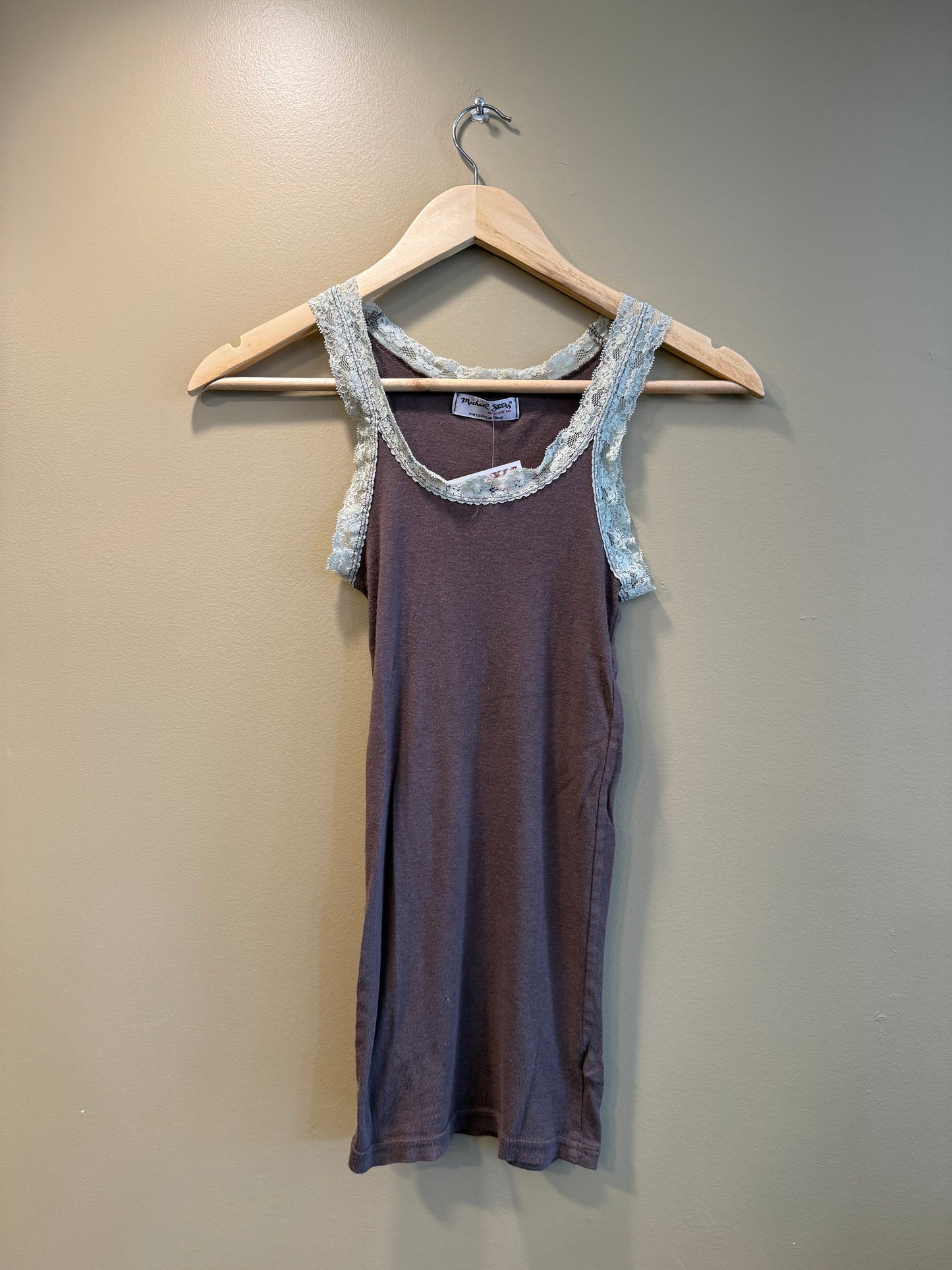 Vintage Michael Stars Lacy Brown Tank Top- S