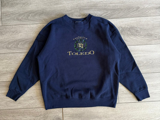 Vintage University of Toledo Navy Blue Crewneck Sweatshirt- XL