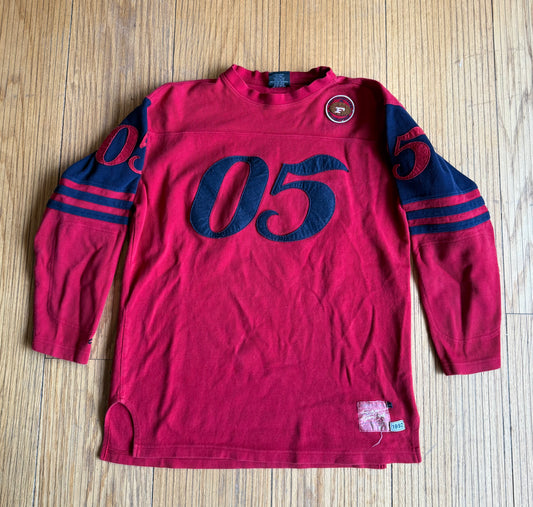 Vintage Fubu Throwback Collection Long Sleeve Red Football 05 Jersey- XL