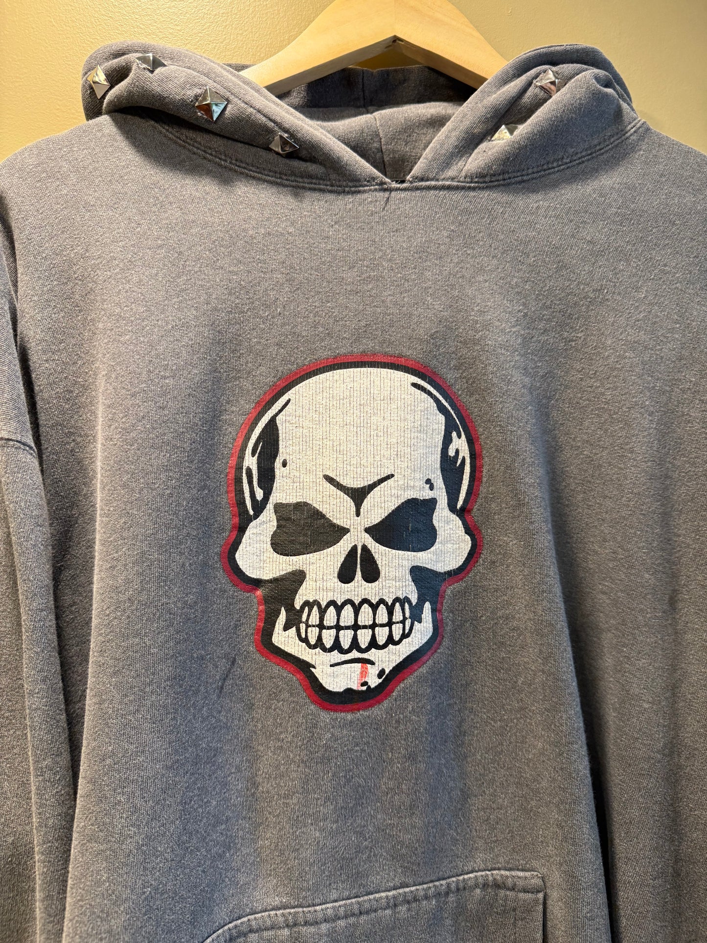 Vintage Y2K No Boundaries Flame Skull Hoodie Sweatshirt- XL/XXL