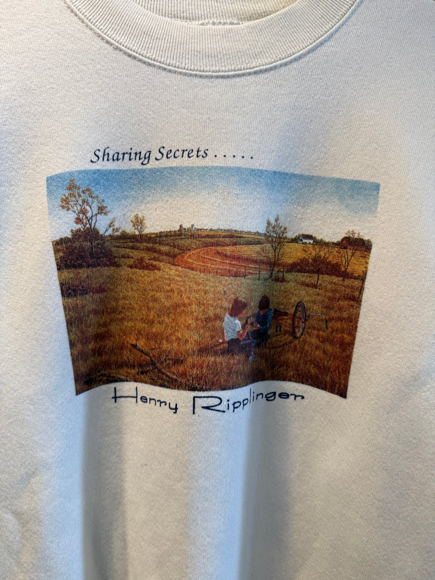 Vintage Sharing Secrets Henry Ripplinger Art Crewneck Sweatshirt- L