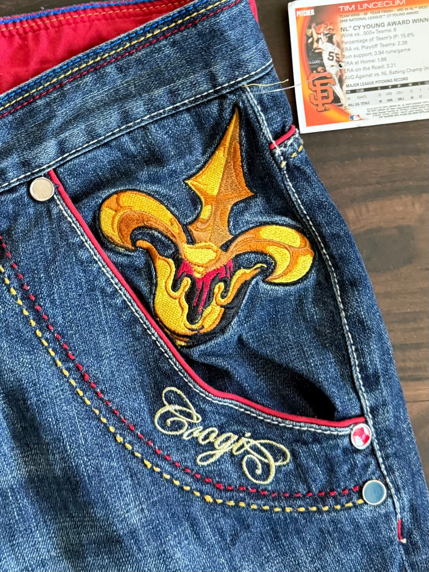 Vintage Y2K Coogi Compass Embroidered Denim Jean Shorts- 34