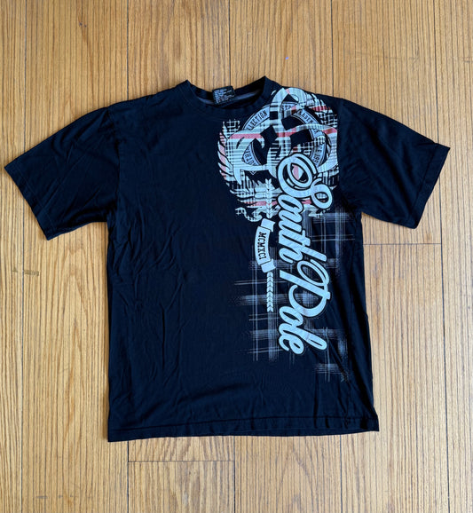 Vintage Y2K South Pole Black Embossed Logo T-Shirt- L
