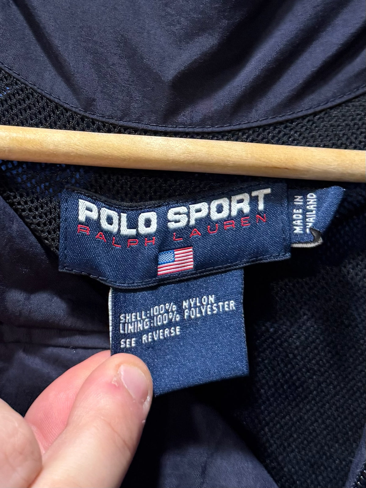 Vintage Polo Sport Ralph Lauren Blue Zip Windbreaker Jacket - L