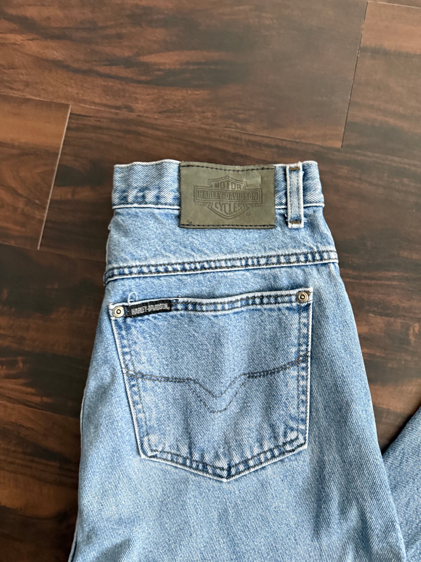 Vintage Harley Davidson Light Wash Denim Jeans- 32x36