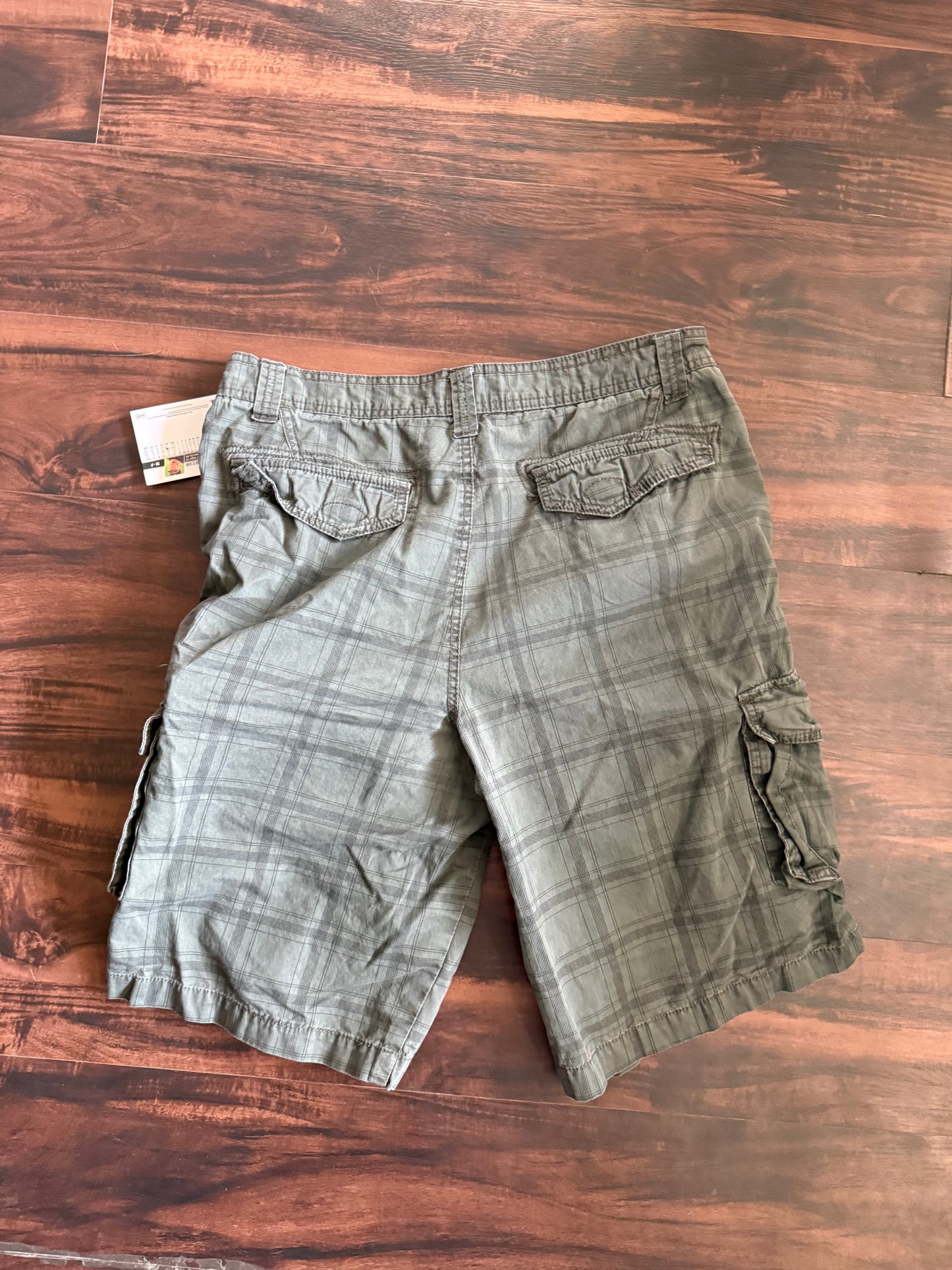 Vintage Y2K Route 66 Plaid Dark Green Shorts- 34