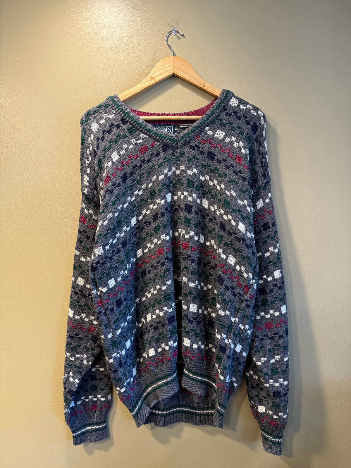 Vintage Chaps Ralph Lauren Patterned Sweater- M