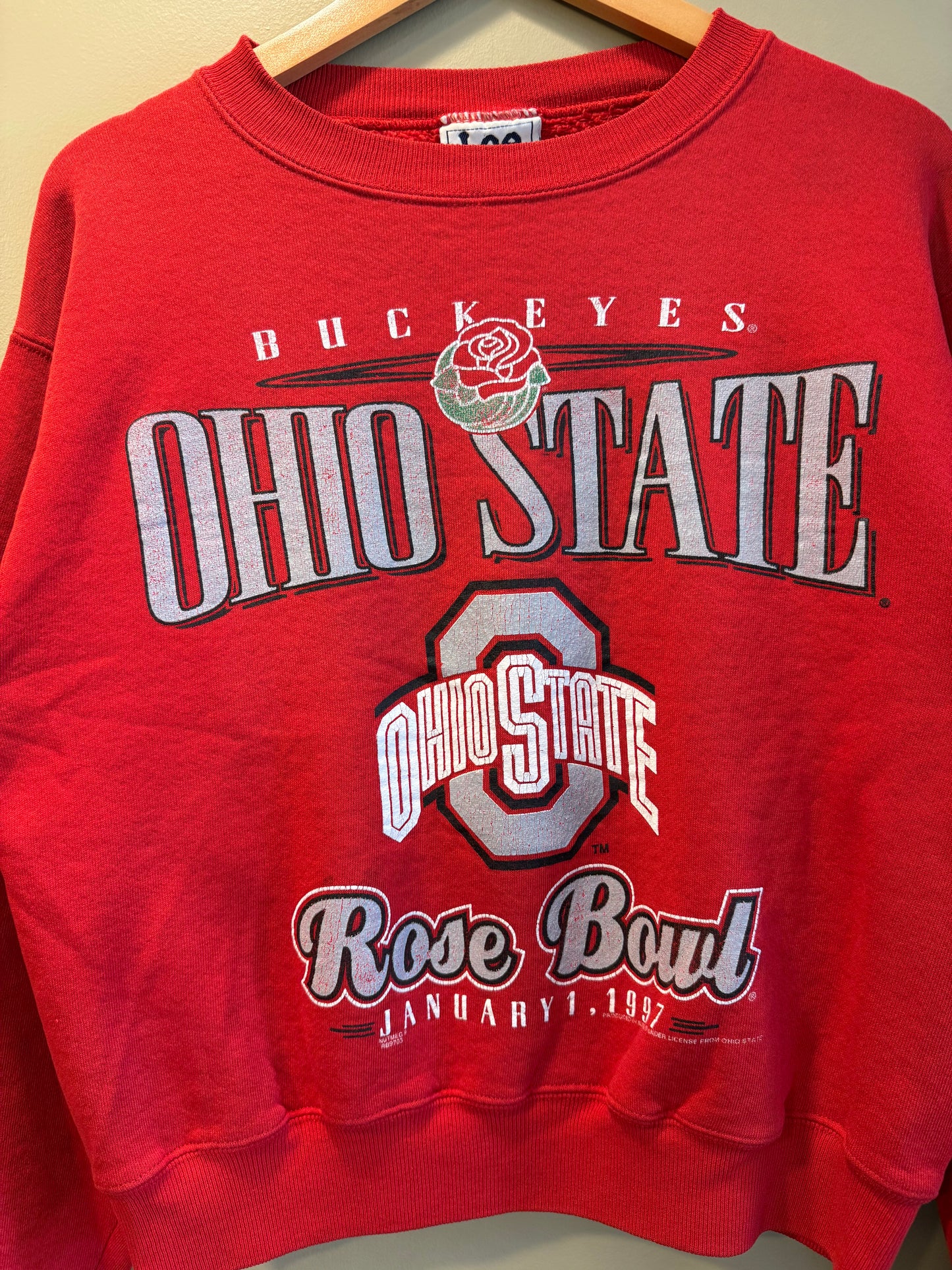 Vintage Ohio State University Red Boxy Rose Bowl Sweatshirt- L