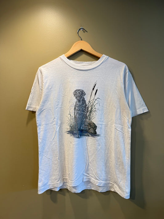 Vintage Black Lab Pond Nature T-Shirt- M