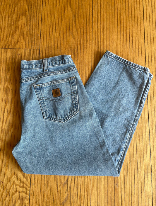 Vintage Carhartt Light Wash Denim Jeans- 34x27