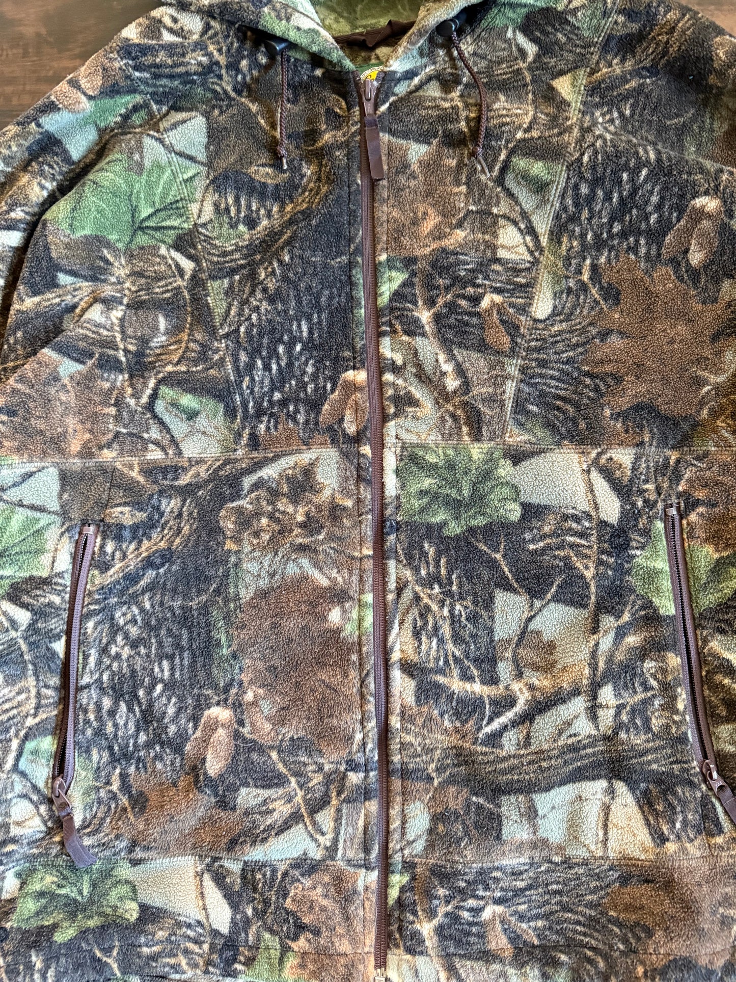 Vintage Cabela’s Fleece Camouflage Zip-Up Hoodie Sweatshirt- XL