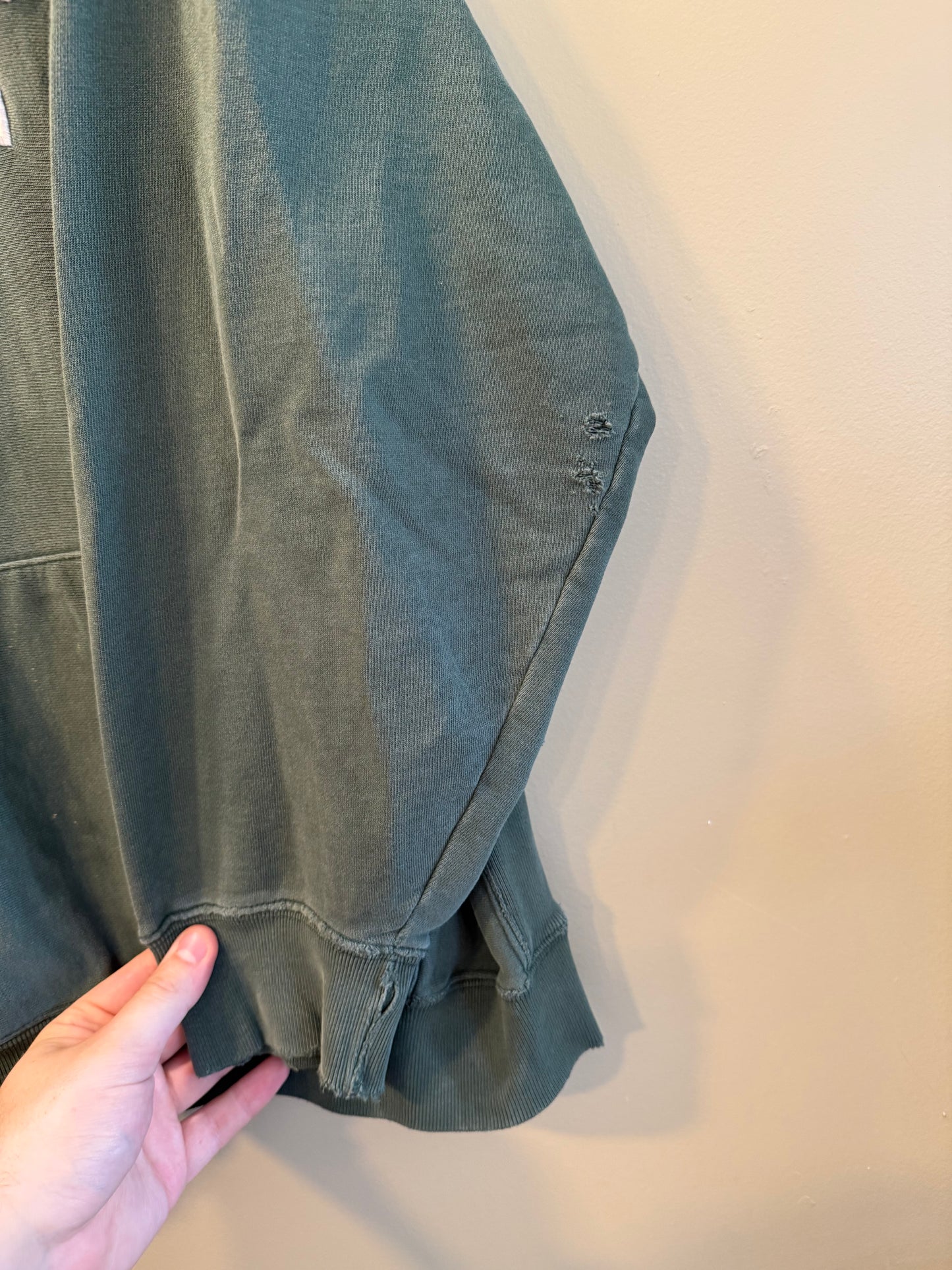 Vintage Gap Green Spell Out Hoodie Sweatshirt- XL
