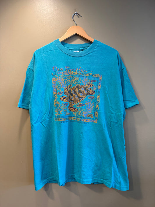 Vintage Sea Turtles Project Marine Wildlife T-Shirt- XL