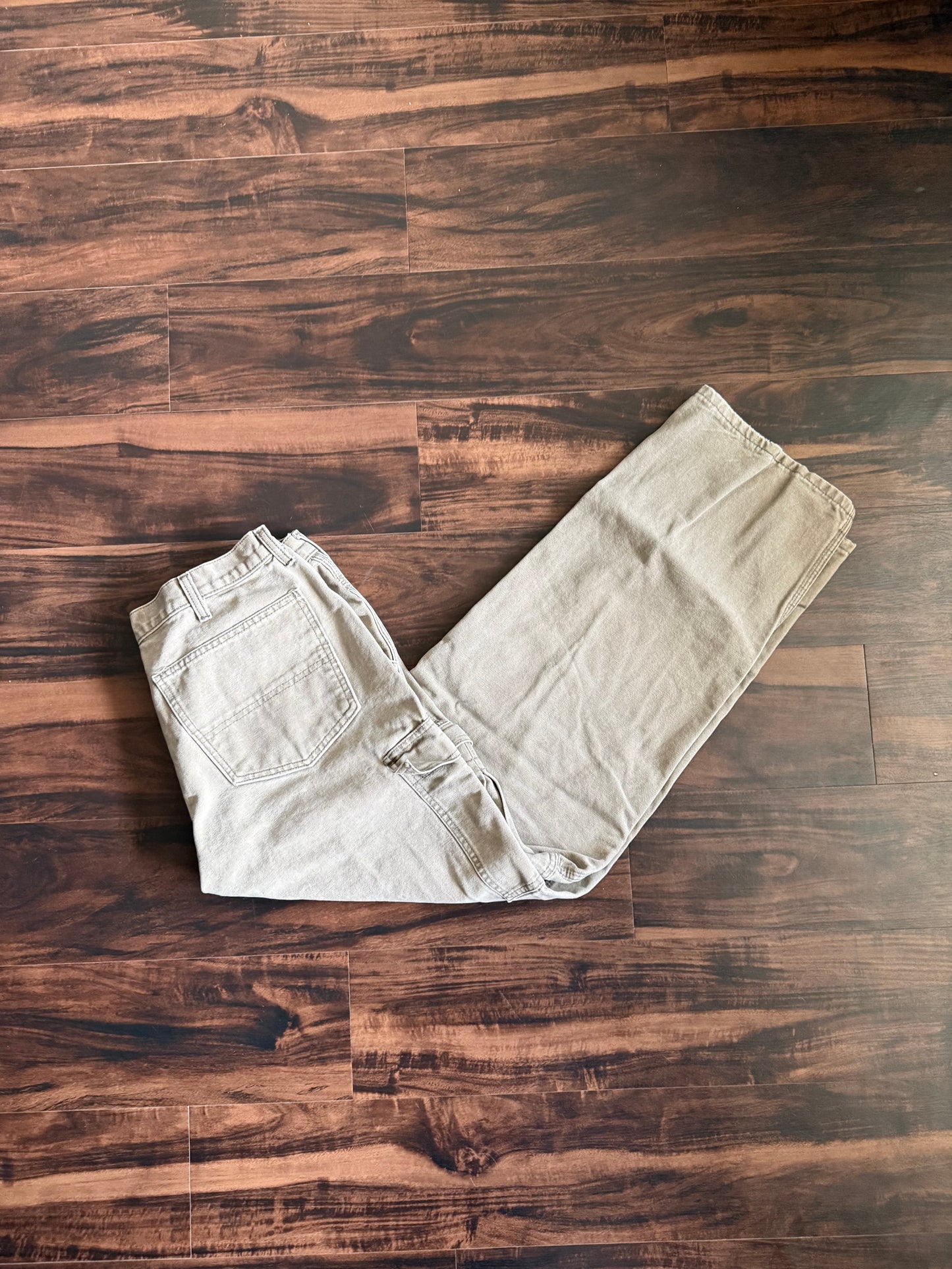 Vintage Workwear Khaki Cargo Pants- 34x31