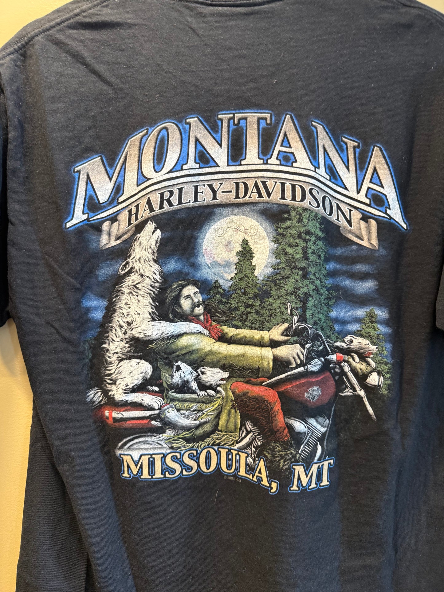 Vintage Harley Davidson Wolf Montana T-Shirt- M
