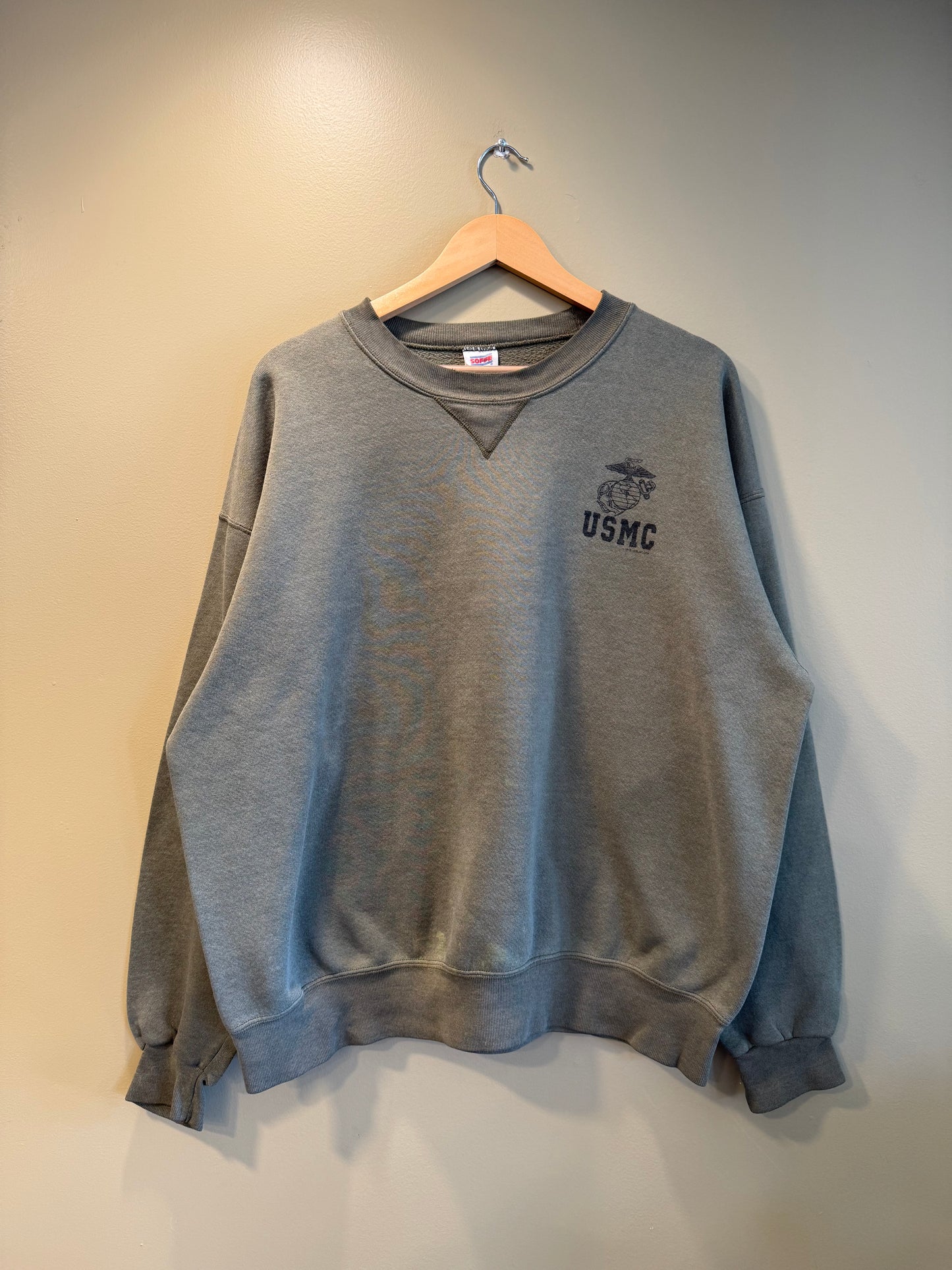 Vintage USMC Green Boxy Crewneck- XL