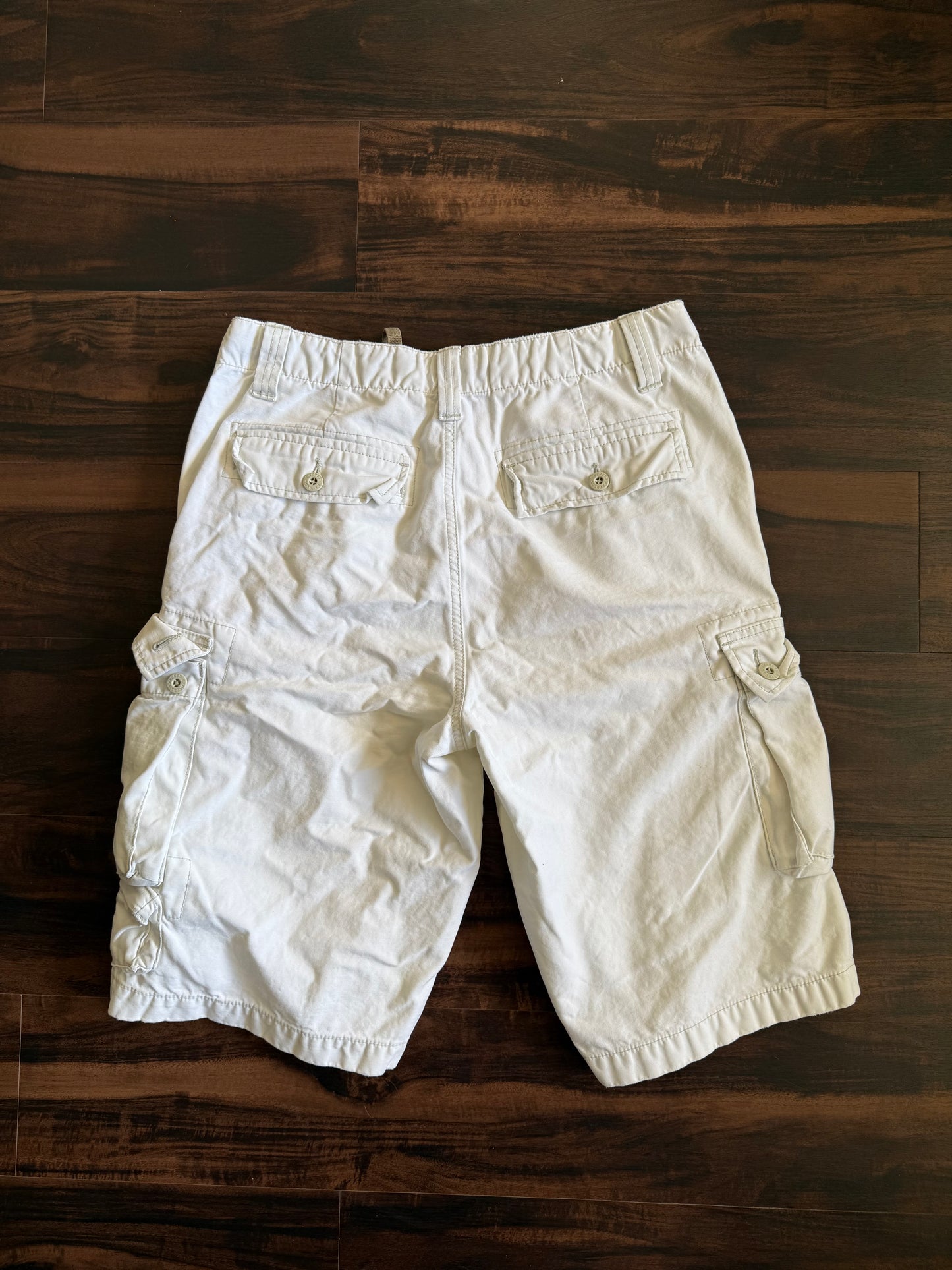 Vintage Y2K Express White Baggy Cargo Shorts- 32