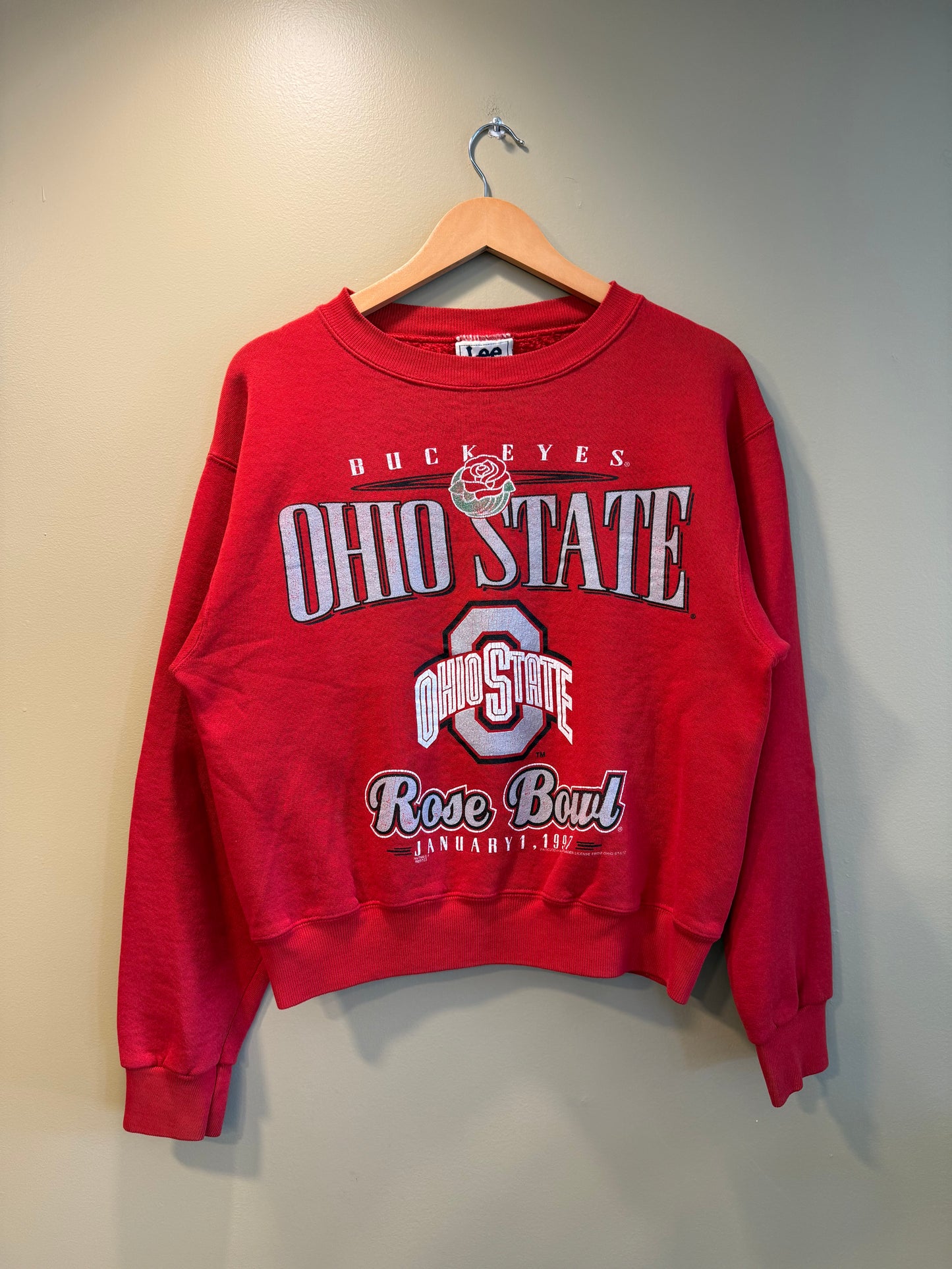 Vintage Ohio State University Red Boxy Rose Bowl Sweatshirt- L