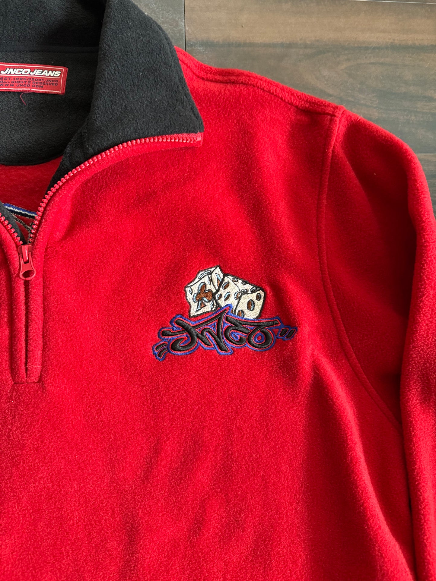 Vintage JNCO Red Dice Bowling Fleece Jacket- XL