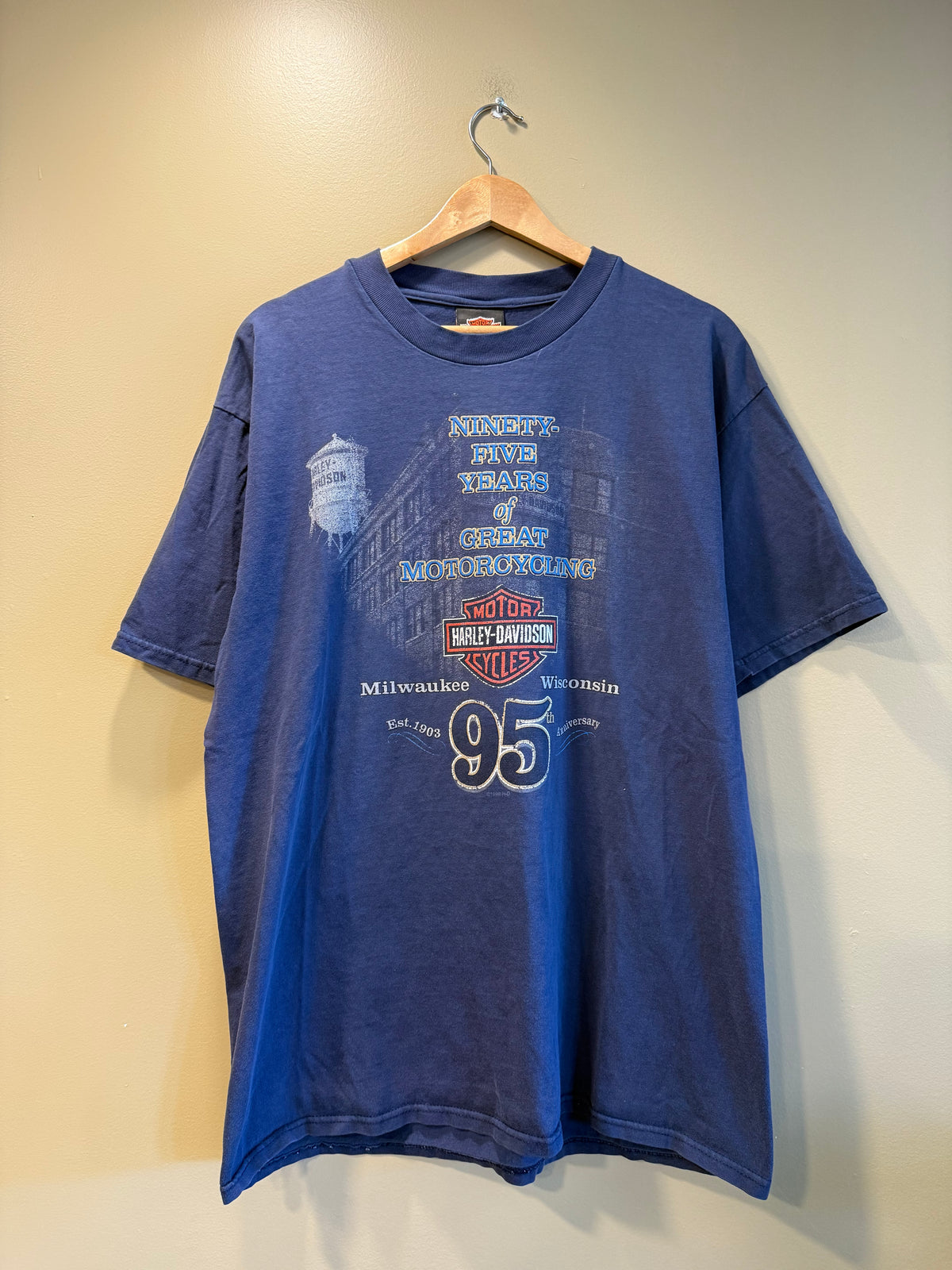 Vintage Harley Davidson Wisconsin Blue T-Shirt- L