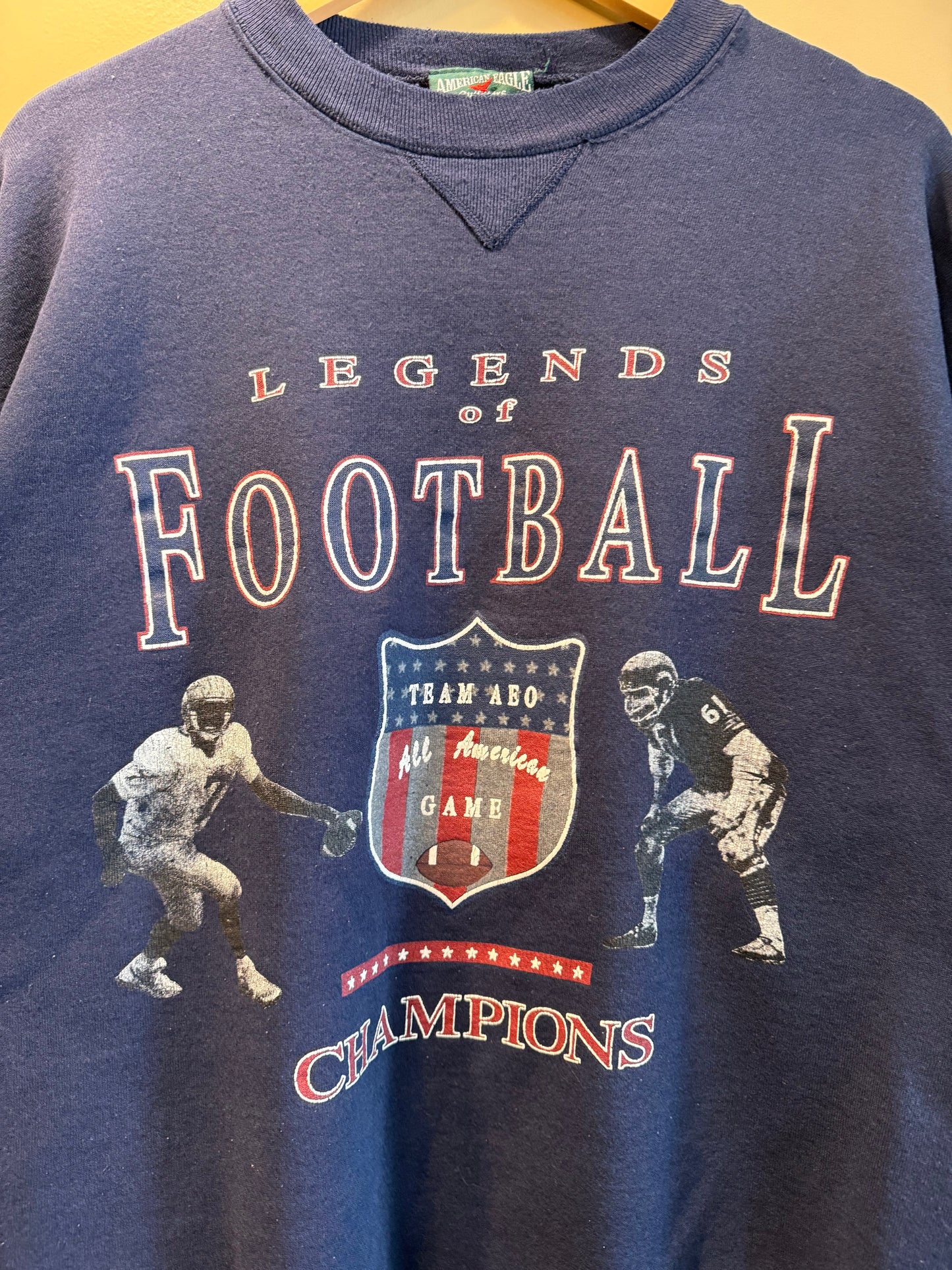 Vintage American Eagle Legends of Football Blue Crewneck Sweatshirt- L