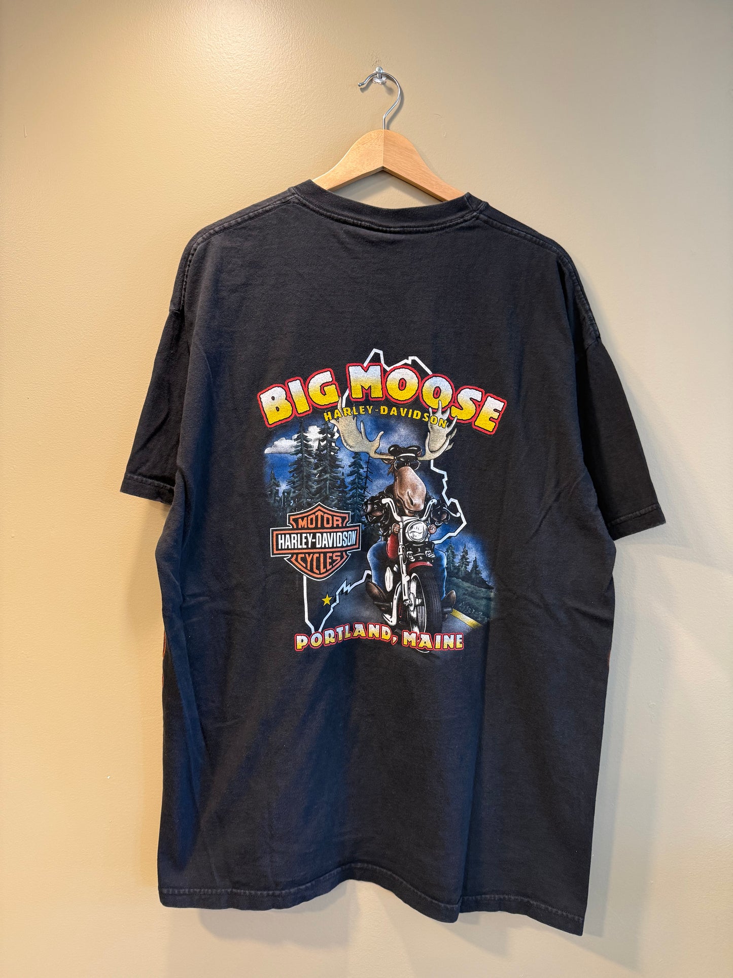 Vintage Harley Davidson Big Moose Portland Maine T-Shirt- XL