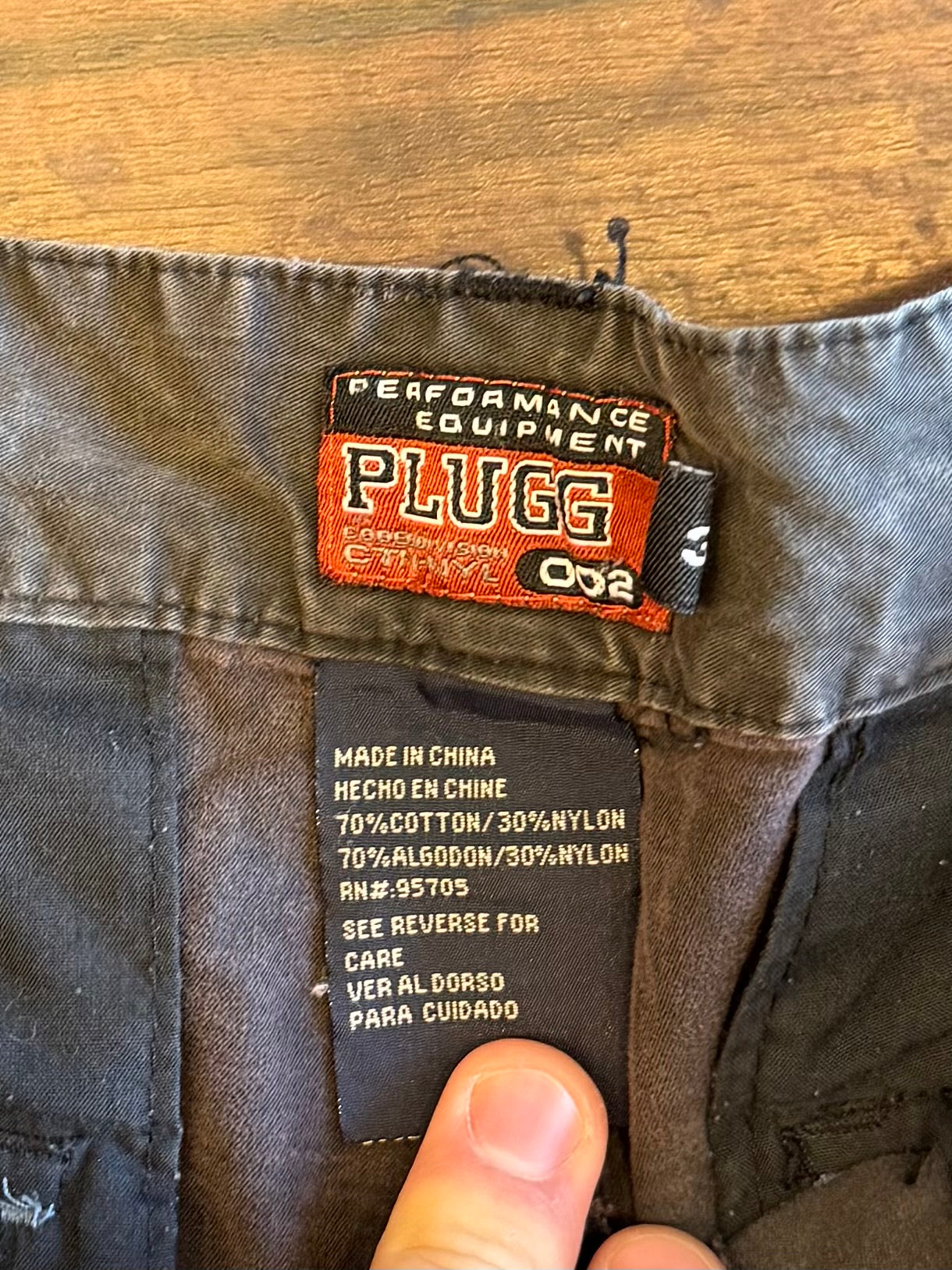 Vintage Plugg Spider Black Streetwear Cotton/Nylon Cargo Shorts- 34
